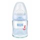 NUK First Choice+ Glasflasche 120 ml mit Silikonsauger, Blau