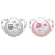 NUK Genius Color Silikonschnuller (2 Stck) - Schnullergre: 6-18 Monate, Grau/Rose