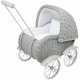 small foot Puppenwagen aus Rattan, Vintage Grey